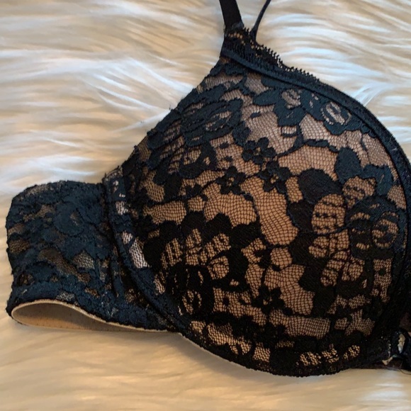 Aerie Nude and Black Floral Lace “Charley” Bra - Picture 3 of 6